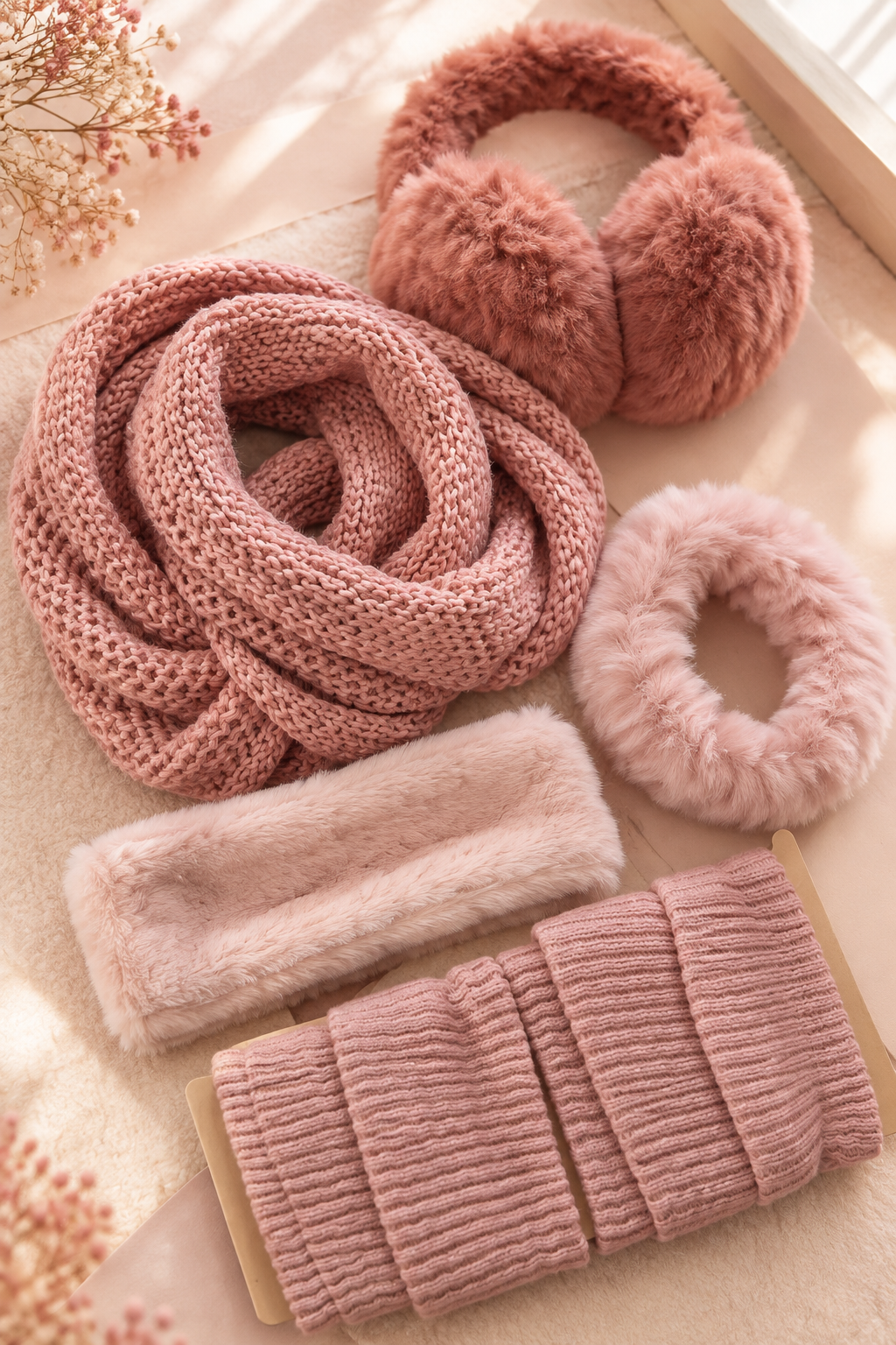 ست اقتصادی کیوت صورتی ترند Value-Packed Pink Winter Set