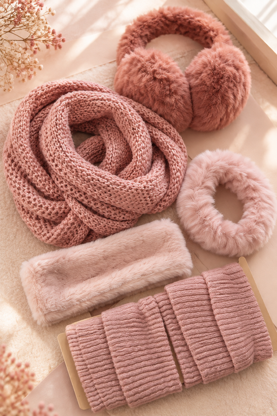 ست اقتصادی کیوت صورتی ترند Value-Packed Pink Winter Set